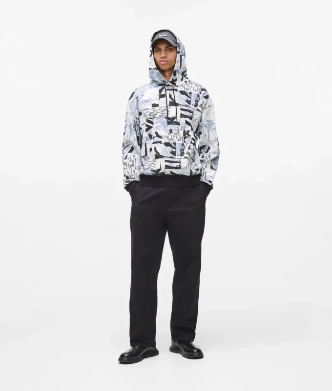 Locker sitzender Hoodie mit durchgehendem Monogramm Locker sitzender Hoodie mit durchgehendem Monogramm