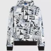 Locker sitzender Hoodie mit durchgehendem Monogramm Locker sitzender Hoodie mit durchgehendem Monogramm