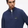 Locker sitzender Pullover mit halbem Reißverschluss Locker sitzender Pullover mit halbem Reißverschluss