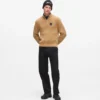 Locker sitzender Pullover mit halbem Reißverschluss Locker sitzender Pullover mit halbem Reißverschluss
