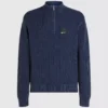 Locker sitzender Pullover mit halbem Reißverschluss Locker sitzender Pullover mit halbem Reißverschluss