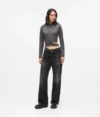 Lockere Jeans mit Cutout-Taille
