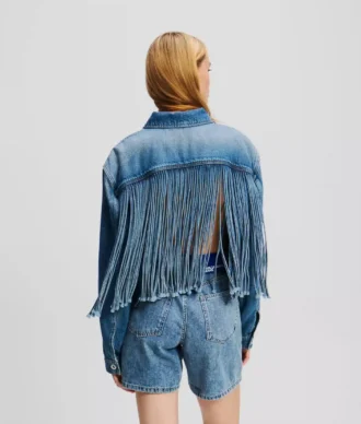 LOCKERE JEANSJACKE MIT FRANSEN