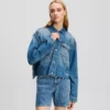 LOCKERE JEANSJACKE MIT FRANSEN