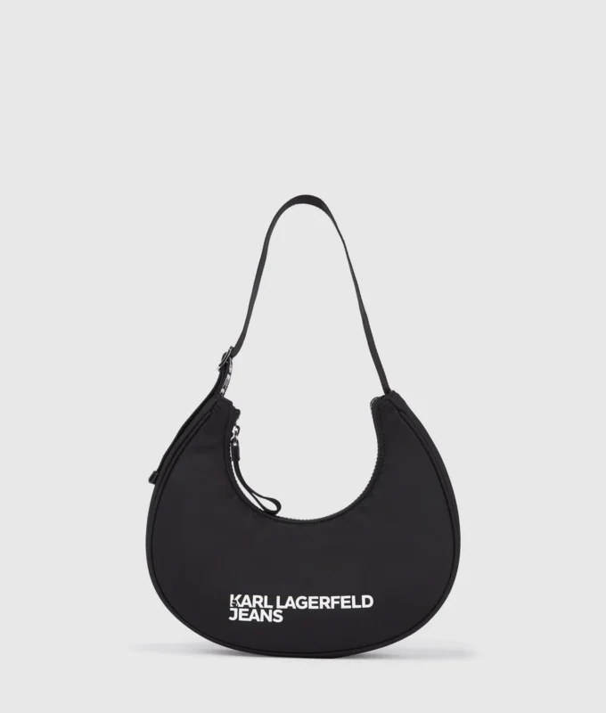 Logo-Nylon-Umhängetasche mit Mondmotiv