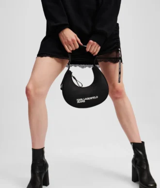 Logo-Nylon-Umhängetasche mit Mondmotiv