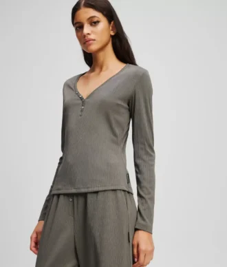 LOGO RIBBED PAJAMA SET