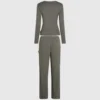 LOGO RIBBED PAJAMA SET LOGO RIBBED PAJAMA SET