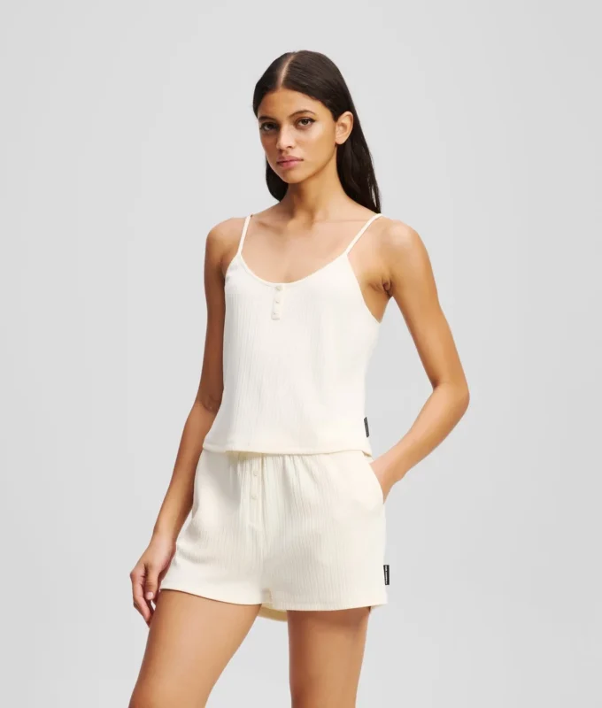 LOGO RIBBED SHORT PAJAMA SET LOGO RIBBED SHORT PAJAMA SET
