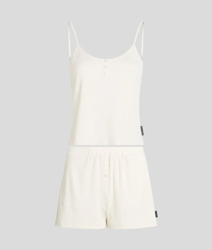 LOGO RIBBED SHORT PAJAMA SET LOGO RIBBED SHORT PAJAMA SET