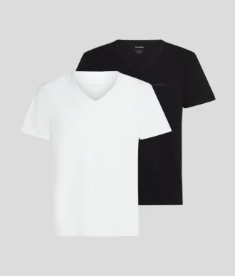 LOGO-T-SHIRT MIT V-AUSSCHNITT – 2ER-PACK