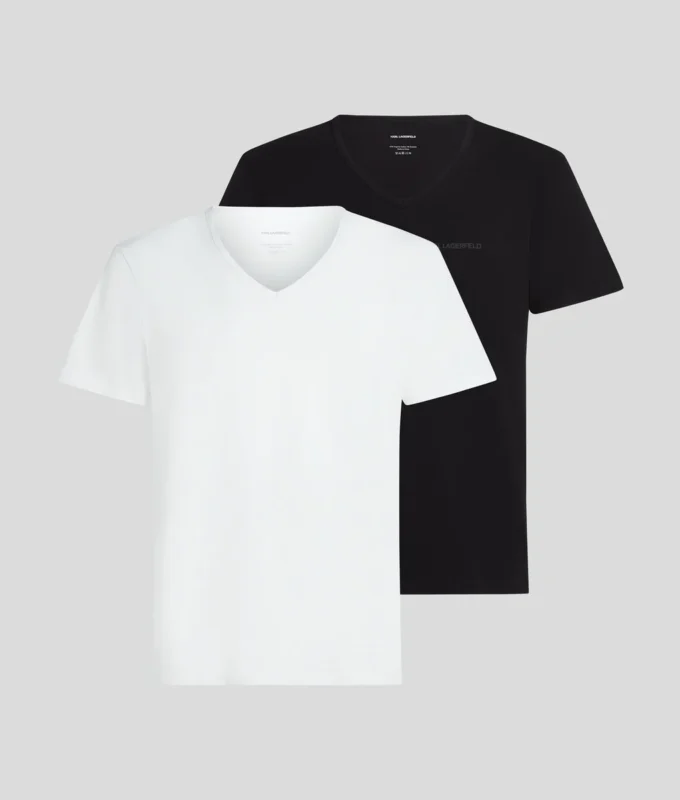 LOGO-T-SHIRT MIT V-AUSSCHNITT – 2ER-PACK