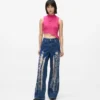 Lässige Jeans mit mittlerer Leibhöhe und Used-Look