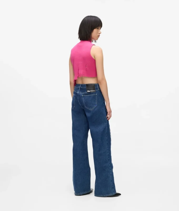 Lässige Jeans mit mittlerer Leibhöhe und Used-Look
