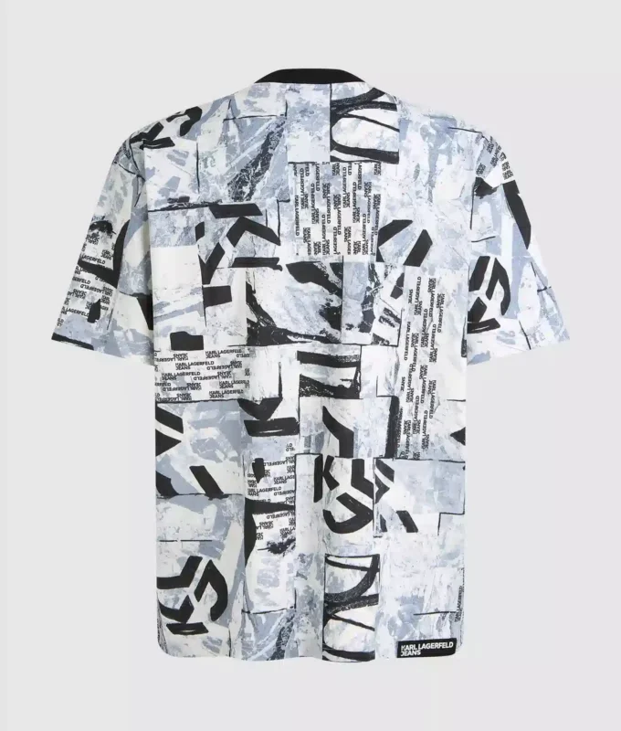 Lässiges T-Shirt mit durchgehendem Monogramm-Print
