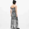 Maxikleid aus kariertem Mesh Maxikleid aus kariertem Mesh