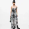 Maxikleid aus kariertem Mesh Maxikleid aus kariertem Mesh