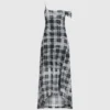 Maxikleid aus kariertem Mesh Maxikleid aus kariertem Mesh