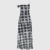 Maxikleid aus kariertem Mesh Maxikleid aus kariertem Mesh