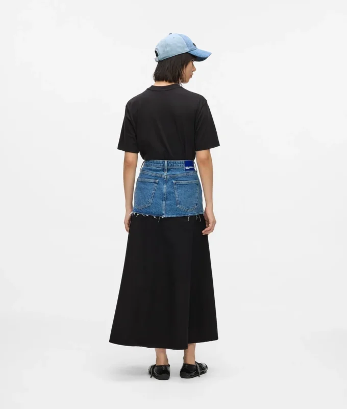 Maxirock mit Denim-Einsatz Maxirock mit Denim-Einsatz