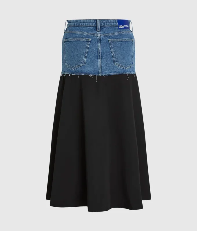 Maxirock mit Denim-Einsatz Maxirock mit Denim-Einsatz