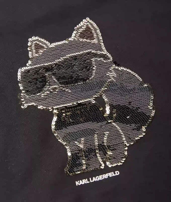 Mädchen-T-Shirt mit Pailletten und Ikon Choupette-Motiv