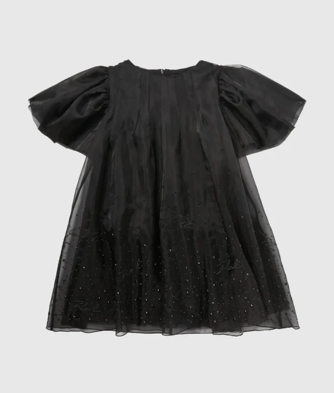 Mädchenkleid aus Strass-Netzstoff Mädchenkleid aus Strass-Netzstoff