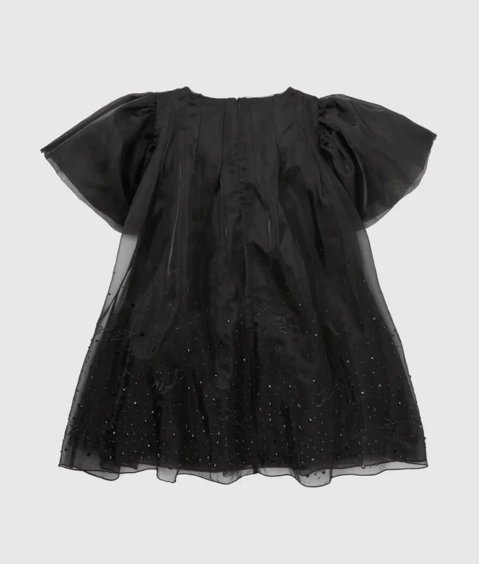 Mädchenkleid aus Strass-Netzstoff Mädchenkleid aus Strass-Netzstoff