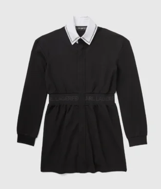 Mädchenkleid mit kontrastierendem Kragen Mädchenkleid mit kontrastierendem Kragen
