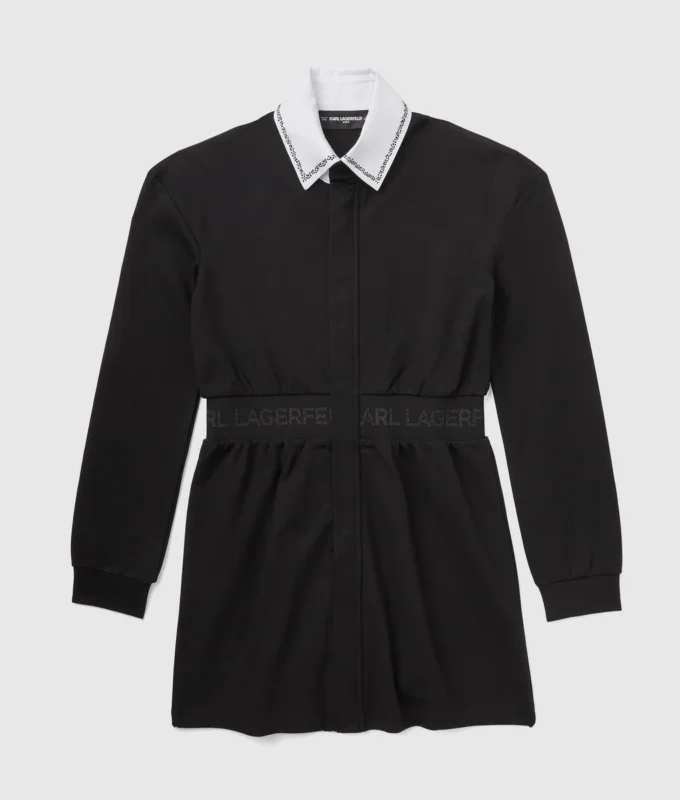 Mädchenkleid mit kontrastierendem Kragen Mädchenkleid mit kontrastierendem Kragen
