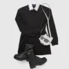 Mädchenkleid mit kontrastierendem Kragen Mädchenkleid mit kontrastierendem Kragen