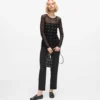 Mesh-Oberteil mit Strass-Autogramm Mesh-Oberteil mit Strass-Autogramm