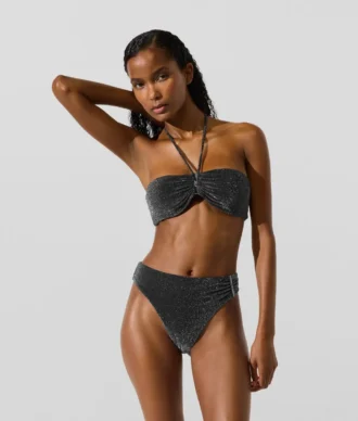 Metallic-Bandeau-Bikini-Oberteil