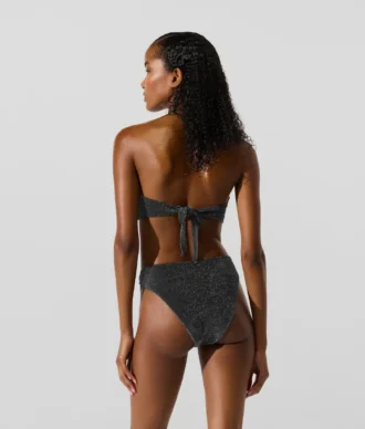 Metallic-Bandeau-Bikini-Oberteil