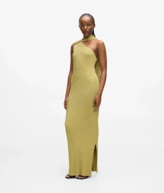 Metallic-Strickkleid
