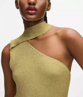 Metallic-Strickkleid