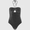 Metallischer Badeanzug mit Neckholder Metallischer Badeanzug mit Neckholder