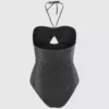 Metallischer Badeanzug mit Neckholder Metallischer Badeanzug mit Neckholder