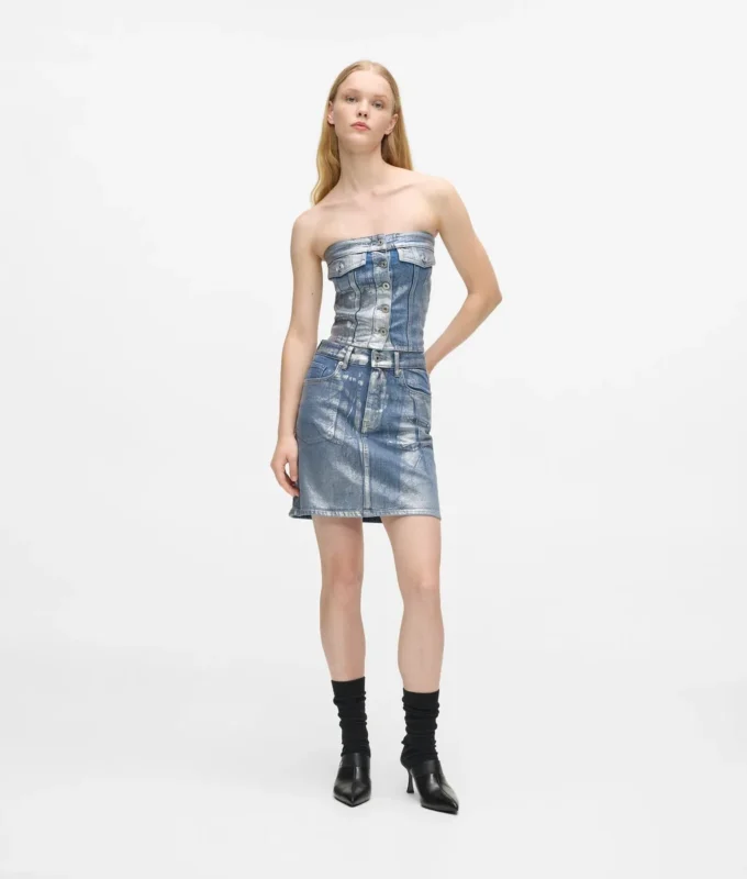 Minirock aus beschichtetem Denim Minirock aus beschichtetem Denim