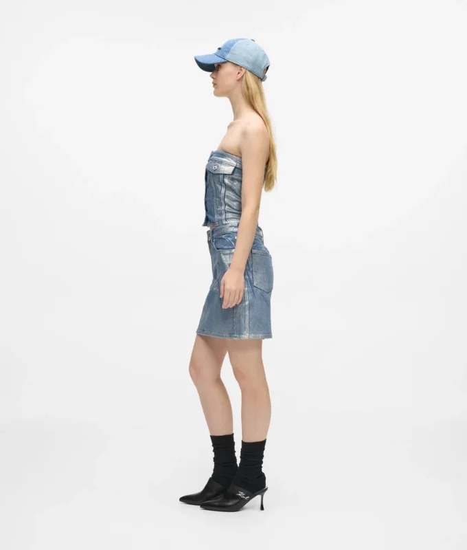 Minirock aus beschichtetem Denim Minirock aus beschichtetem Denim