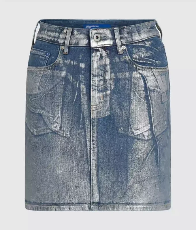 Minirock aus beschichtetem Denim Minirock aus beschichtetem Denim
