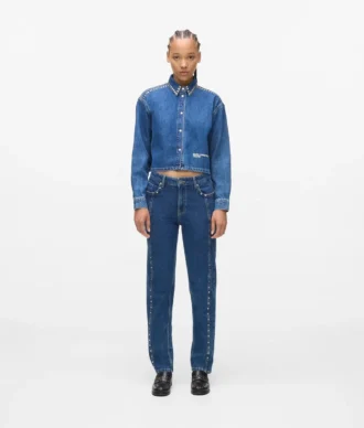 Mom-Jeans mit Nieten