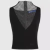 Oberteil mit V-Ausschnitt und Strass-Mesh