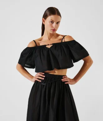 OFF-SHOULDER CROPPED BEACH TOP