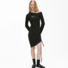 Off-Shoulder-Kleid mit Kordelzug
