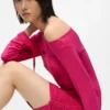 Off-Shoulder-Kleid mit Kordelzug