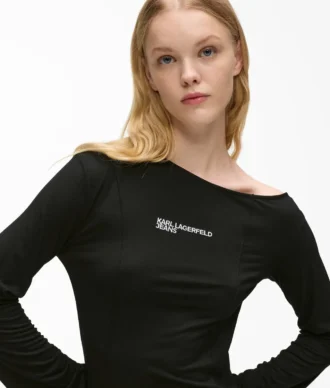 Off-Shoulder-Kleid mit Kordelzug