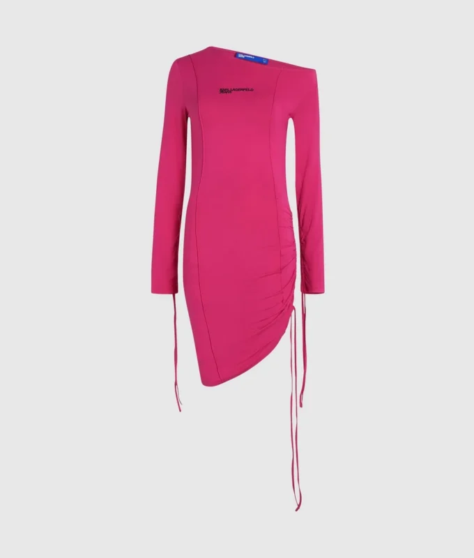 Off-Shoulder-Kleid mit Kordelzug