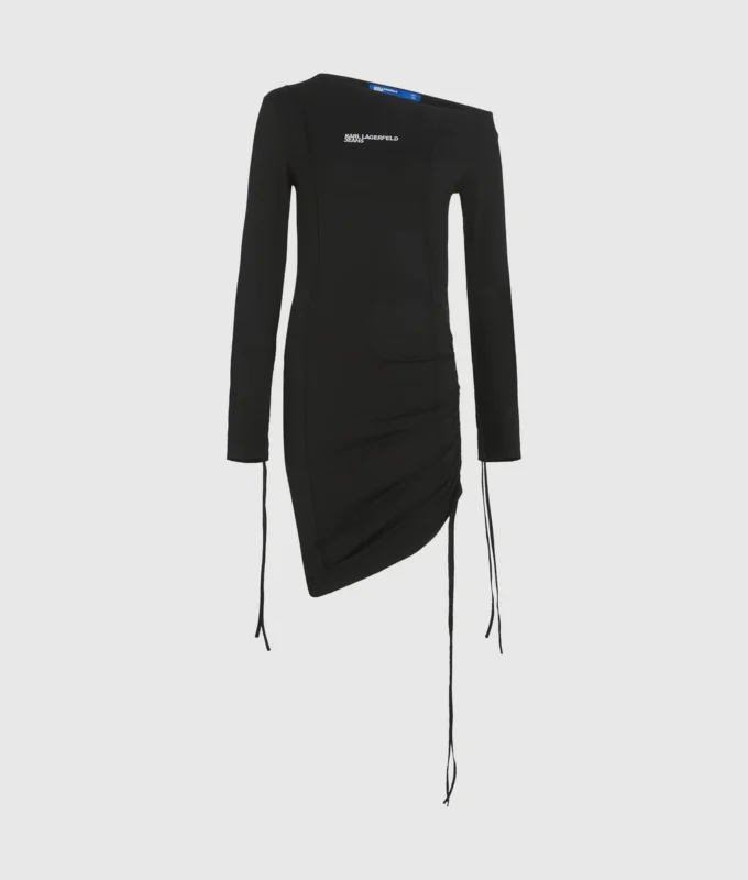 Off-Shoulder-Kleid mit Kordelzug