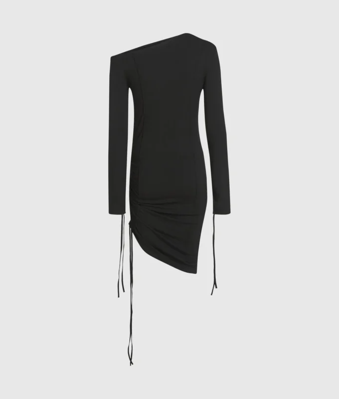 Off-Shoulder-Kleid mit Kordelzug